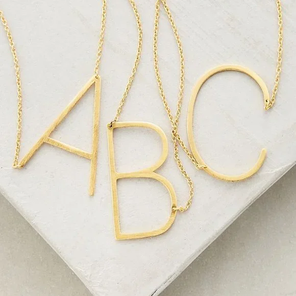 Anthropologie block letter necklace online